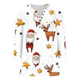 thumbnail image 4 of Fewfanhot Women's Tops, Tees & Blouses 3/4 V Neck Sleeve Christmas Shirts Merry Christmas Shirts Plaid Leopard Tree Graphic Tee Tops, 4 of 4