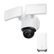 eufy Security Floodlight Camera E340 Wired with HomeBase 3, Dual Camera, 360° Pan and Tilt, 24/7 Recording, Dual-Band Wi-Fi, 2,000 Lumens, Motion-Activated, Local Storage, No Monthly Fee