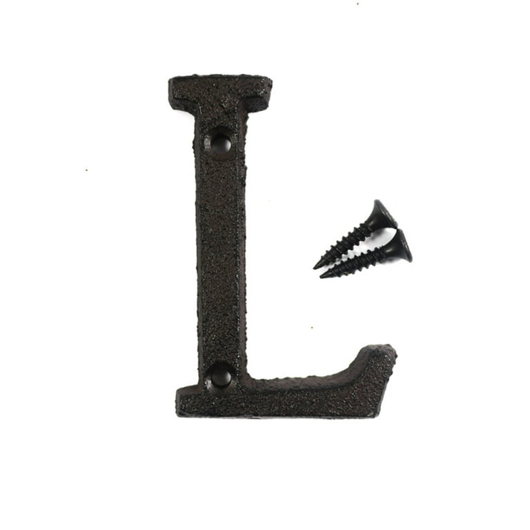 3 inch Vintage Decorative Cast Iron Metal Alphabet Letters Wall Sign  Hanging Address Name Sign Letter(L)