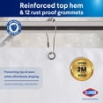 thumbnail image 6 of Clorox Waterproof Fabric Shower Curtain, Durable Fabric, Weighted Magnets - 72" x 72", White, 6 of 12