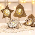 thumbnail image 4 of Decoración navideña de Año Nuevo, luz Led creativa, árbol de Navidad, colgante, estrella, casa, corazón, adorno de madera, fiesta de Navidad, 4 of 5