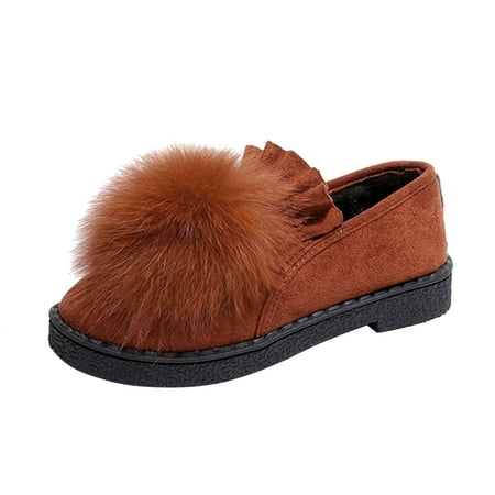 

ZHAGHMIN Backless Sport Shoes For Women Ladies Fashion Retro Solid Color Suede Wool Ball Comfortable Flat Casual Shoes Women S Casual Shoes Size 10 Womens Casual Shoes Size 7 New Round Toe Flat Casu