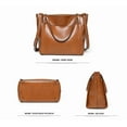 thumbnail image 4 of KL928 Women Leather Handbag Shoulder Crossbody Bag Tote Satchel Handbag for Mother's Day Gifts，Brown, 4 of 4