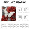thumbnail image 5 of ONETECH  Flower Throw Pillow Covers Red Rose Gray Black Decorative Pillow Covers Couch Bed Sofa Floral Square Pillow Cover Red Black Farmhouse Pillow Case Spring Summer (Red Black), 5 of 5