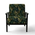 thumbnail image 4 of Designart "Lush Harmony Of Green And Yellow Leaves III" Green Paisley Upholstered Accent Chair - Glam Arm Chair For Bedroom, 4 of 5