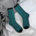 thumbnail image 5 of Rateoe teal sparkling for Women Casual Calf Socks - Cute Crew Socks - Thin Soft Above Ankle Socks Size 5-11, 5 of 6