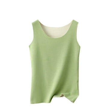 Amzcrzy Women's Casual Tank Top Basic Cami Models Suspenders Shirt Slim Solid Color Work Back Shirt Summer Sleeveless