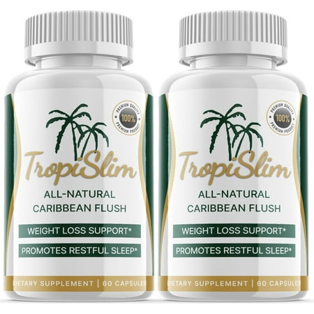 (2 Pack) TropiSlim - Keto Weight Loss Formula - Energy & Focus Boosting Dietary Supplements for Weight Management & Metabolism - Advanced Fat Burn Raspberry Ketones Pills - 120 Capsules
