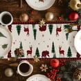 thumbnail image 3 of Christmas Gnome Cotton Linen Table Runner Xmas Dwarfs Snowflakes Retro Linen Plaid Dining Table Runners for Home Decor Party Dining Room Restaurant Kitchen Party 13" x 72", 3 of 9