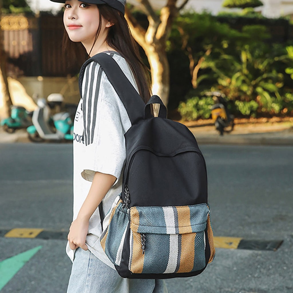 Yokua Chic School Bag For Teens Nylon Fabric Ergonomic Compartments