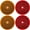 2x Red+2x Amber, variant on Round Reflector Class A 3-3/16" with Center Mounting Hole for Trucks Boats Suv's
