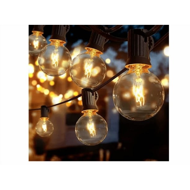 Guirnalda de Luces Exterior Xtellar, 15Metros 25+2 Focos Vidrio G40 IP44 color Blanco cálido