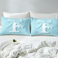thumbnail image 4 of Erosebridal Monogrammed F Sheet Set Twin, Initial Letter Bedding Sets Twin Size, Blue Bow Reversible Twin Sheet Sets, Super Cozy Bedroom Decor, 3-Piece, 4 of 7