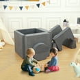 thumbnail image 3 of EastVita 8-Piece Modular Kids Couch Set - Multi-Use Sectional Sofa for Playroom, Bedroom (Gray), 3 of 5