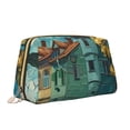 thumbnail image 2 of Xecao Impressionist Village Sky Print Fashion Makeup PVC Bag Large Capacity Travel Cosmetic Bag for Women Organizer Toiletry Clutch, 2 of 8