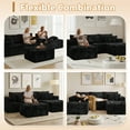 thumbnail image 5 of Vcatnet 108" Modular Sectional Sofa Couch L Shaped Plush Corduroy Cloud Couch Modern Minimalist Couch with Chaise and Ottoman for Living Room, Black, 5 of 10
