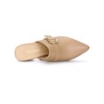 thumbnail image 4 of BLISSFUL STEP Chaussures pour Femmes à Bride à Boucle Bout Pointu Talon Épais Empeigne en PU Mules Kaki 6, 4 of 8