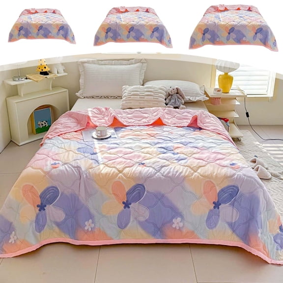 Bowayaoa Cotton Quilts for Queen Bed Garden Style Bedspreads Soft Bed Summer Lightweight Bedspread Comforter Modern Style Pattern Coverlet for All Season Pieces, Bedspreads, All Season