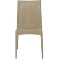 thumbnail image 3 of LeisureMod Hickory Indoor-Outdoor Modern Weave Design Stackable Dining Side Chair (Taupe), 3 of 8