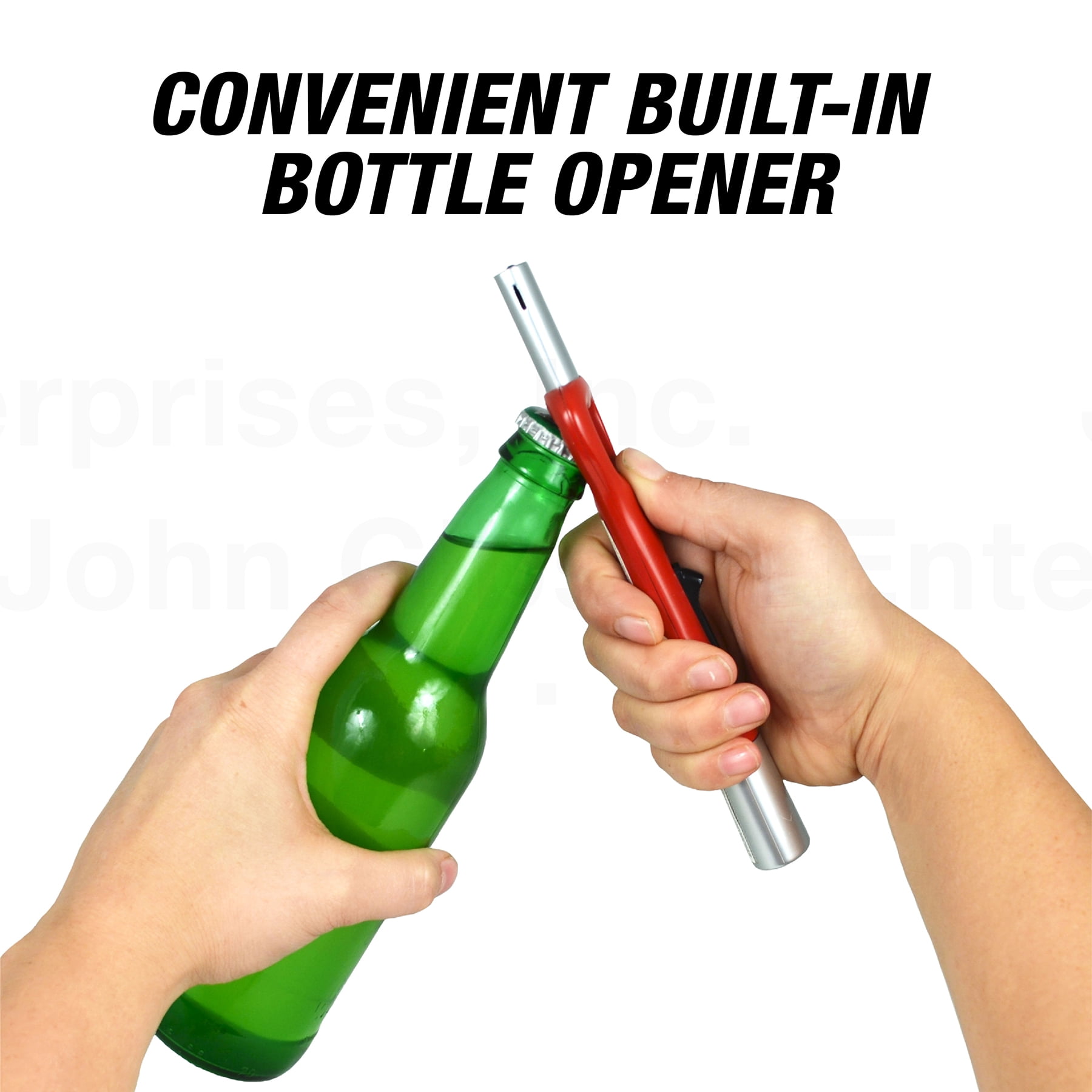Bottle Opener Lighter with LED Flashlight – 3-in-1 Utility Lighter, Wind Resistant, Refillable, Child Resistant