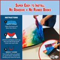 thumbnail image 3 of Rainbow Design, Easy Apply Book Cover 1 Pk. Stretchable Jumbo Jacket Fits Most Hardcover Textbooks Up to 9 x 11". Adhesive-Free, Nylon Fabric Protectors. Washable, Reusable School Supply for Students, 3 of 7