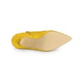 thumbnail image 5 of BLISSFUL STEP Women's Ankle Boots Solid Color Pointed Toe Kitten Heel Yellow 6, 5 of 7