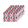 thumbnail image 4 of MKHERT Watercolor Hawaiian Hibiscus Flowers with Black Stripes Placemats Table Mats for Dining Room Kitchen Table Decoration 12x18 inch,Set of 6, 4 of 4