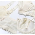 thumbnail image 3 of Exerin Women's Lace Unlined Underwire Sheer Demi Balconette Bra(38DD,Nude), 3 of 6