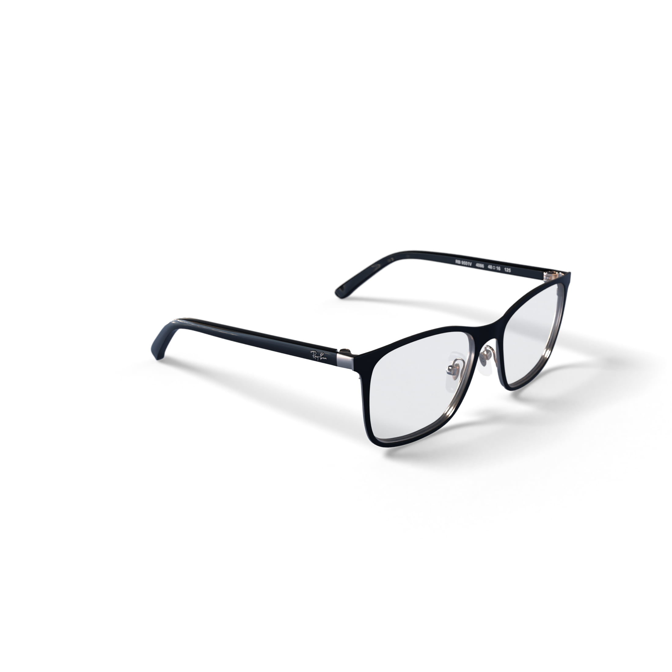 Ray-Ban Youth Size 48 0RY9551V Prescription Eyeglasses with Case, Black on Arista/Demo Lens