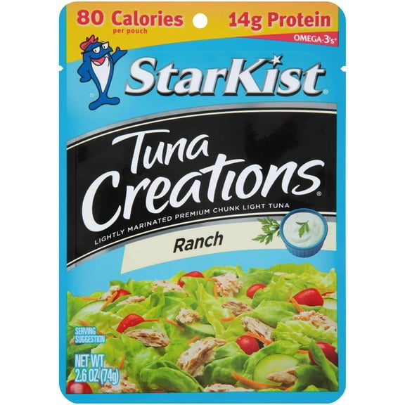 (24 pack) StarKist Tuna Creations, Ranch, Wild Caught, 15g Protein, 2.6 oz Pouch