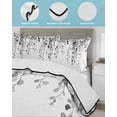 thumbnail image 4 of Grey Eucalyptus Leaves Summer Quilt Set Twin Size,Soft Microfiber Quilted Bedding Set with 2 Pillow Shams,Weeping Spring Botanical Summer Lightweight All Season Bedspread Coverlet for Bedroom 68"x86", 4 of 6