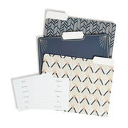 U Brands Fashion File Folders, Set of 9, Art Deco Florals, 1/3-Cut Tabs, Letter Size
