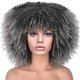 thumbnail image 1 of Peluca de mujer de pelo corto y rizado, africana, pequeña, rizada, europea y americana, peluca de cabeza explosiva, pelucas de malla rosa, tocado de fibra química, 1 of 5