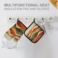 thumbnail image 4 of Yayeee Oven Mitts and Pot Holder Set of 2 Heat Resistant Kitchen Gloves Baking Hot Pad, Abstract Desert Pattern, 4 of 5