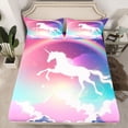 thumbnail image 2 of Manfei Boys Girls Animal Unicorn 4pcs Bed Sheets,Dreamy Princess King Sheets,Kawaii Gradient Rainbow Super Cozy Sheet Set,Luxury Bedroom Decor, 2 of 7