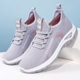 thumbnail image 5 of Women's Slip On Casual Walking Shoes Breathable Jogger Running Shoes Comfortable Workout Gym Lace Up Sneakers Gray Size 8, 5 of 7
