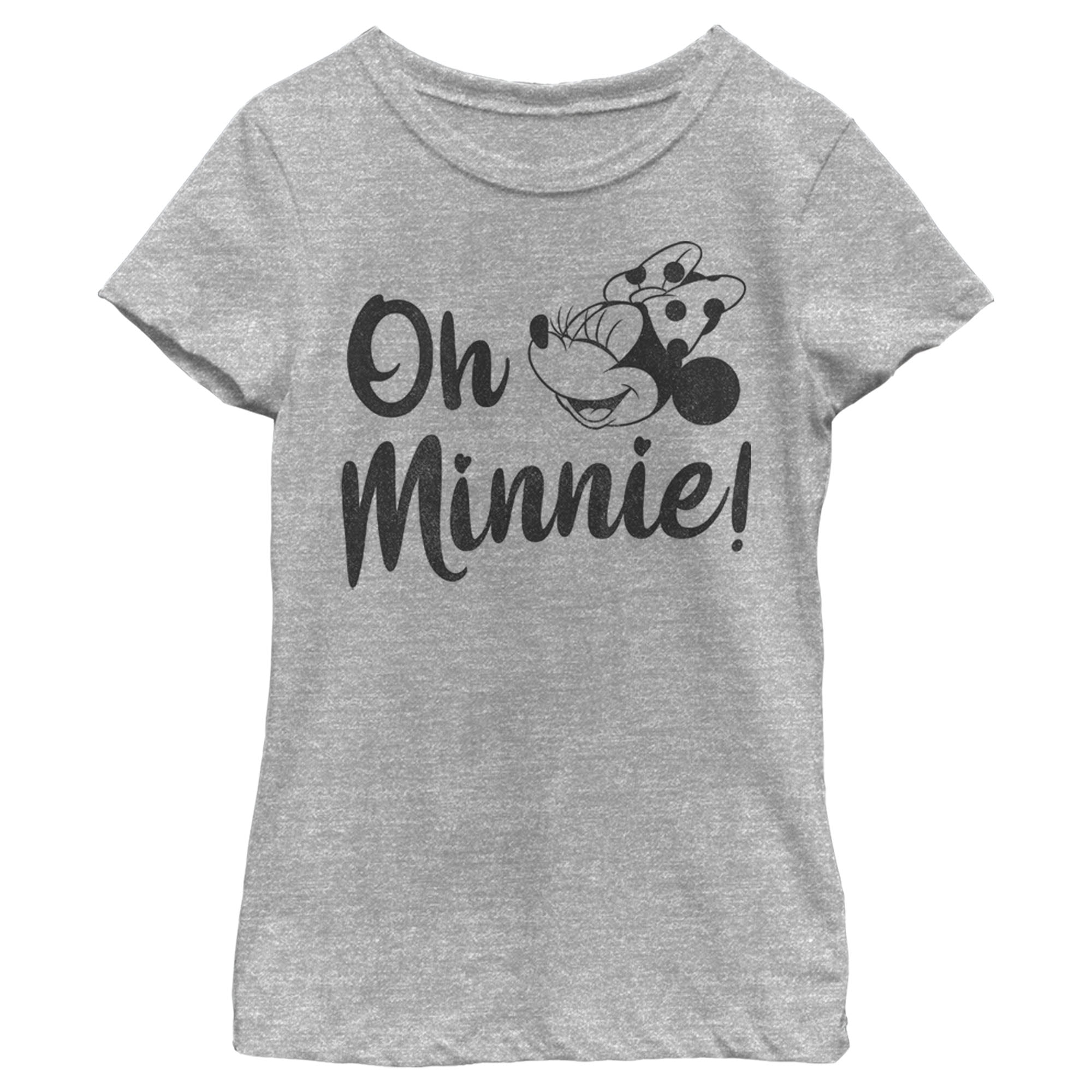 Girl's Mickey & Friends Oh Minnie  Graphic Tee Athletic Heather Small
