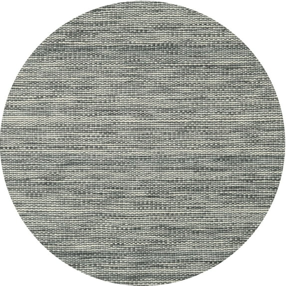 Ahgly Company Indoor Round Contemporary Carbon Gray Abstract Area Rugs, 8' Round