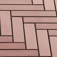 thumbnail image 3 of Modket TDH281RG Rose Gold Copper Color Metallic Metal Herringbone Mosaic Tile Kitchen Backsplash, 3 of 5