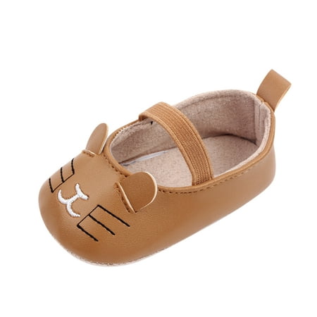 

zuwimk Baby Shoes Baby Flower Soft Sole Leather Toddler Prewalker Shoes Brown