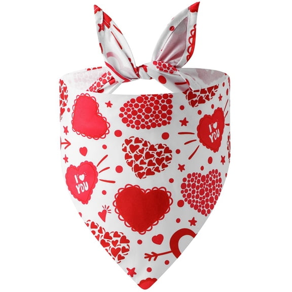 Valentine's Day Dog Bandana, 1 Pack Adjustable Pets Valentine Day Triangle Bibs Cat Scarf, Holiday Bandana for Medium and Small Dogs C