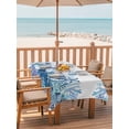 thumbnail image 2 of Outdoor Tablecloth with Umbrella Hole for Patio/Picnic/Party/Camping, Ocean Blue Octopus Waterproof Table Cloth Rectangle Table Cover Washable, Coastal Coral Beach Nautical Starfish (60"x 84"), 2 of 8