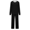thumbnail image 5 of RYRJJ Women's 2 Piece Lounge Sets Casual Travel Outfits Fashion Pullover Sweatshirt Tops and Wide Leg Sweatpants Set Tracksuit Cozy Sweatsuits(Black,M), 5 of 7