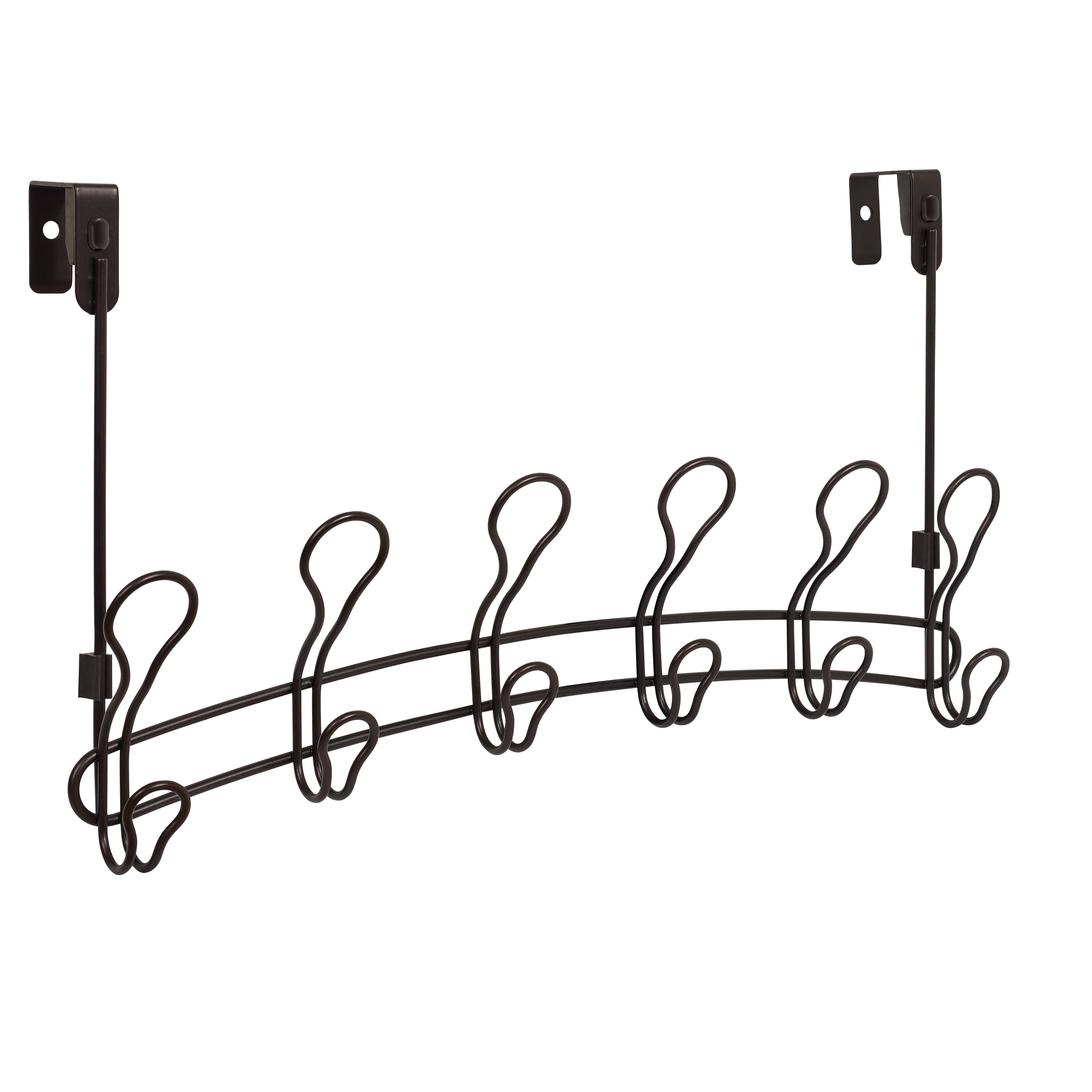 Mainstays SnugFit 6-Hook Over-the-Door Towel and Robe Rack, Oil-Rubbed Bronze