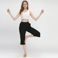 thumbnail image 3 of Women's Capri Sweatpants Yoga Capri Pants Cozy Wide Legs Cropped Capri with Pockets, Lounge Jogger Pants Workout Yoga Capris, 3 of 6