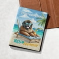 thumbnail image 5 of Newfoundland Hello Summer Beach Theme with Sunglasses and Tropical Cocktail Travel Passport Wallet Newfie Dog Lover Gifts PU Leather Passport Holder Cover - 00009, 5 of 5