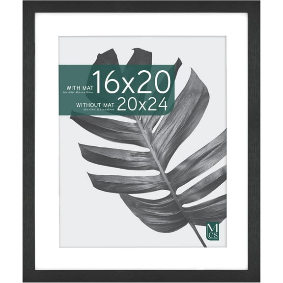 Studio Gallery 20x24 Matted Poster Frame with 16x20 Picture Display, Black Woodgrain Engineered Wood Vertical & Horizontal Wall Hanging Large Picture Frame for Photos, Posters & Art Prints (1-Pack)