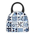 thumbnail image 4 of Men'S And Women'S Universal Portable Lunch Bag Large Hand Insulated Lunch Bag 10.4×8.6in For Picnicdaily Go Out To Play And Work Aliceblue Geometric Patterns_2, 4 of 8