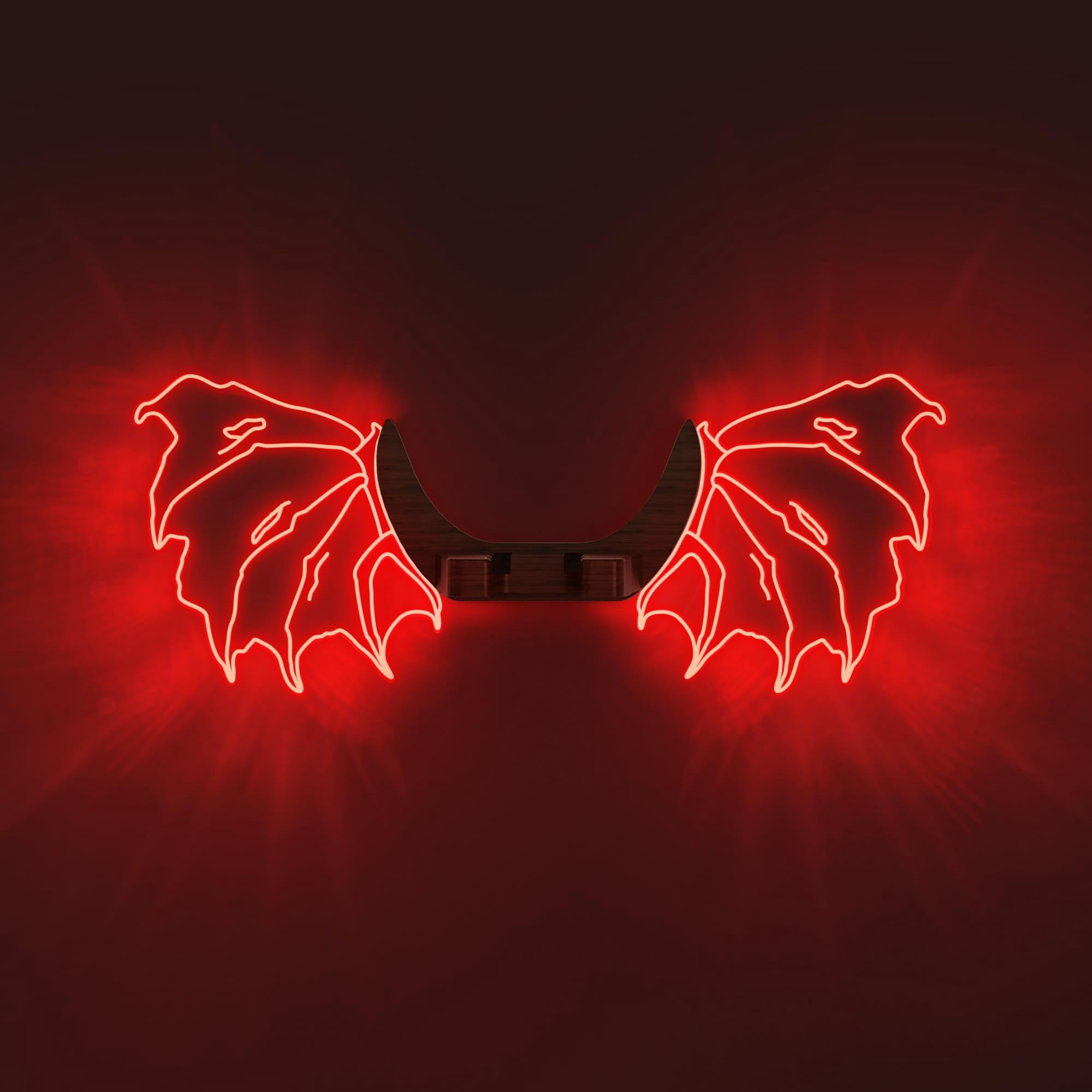 Guitar Stand Wall Mount With Luminous Devil Wings  Acrylic Wooden Hanger Shelf Usb Powered For Acoustic Electric Bass Ukulele Gift Music Lovers Players