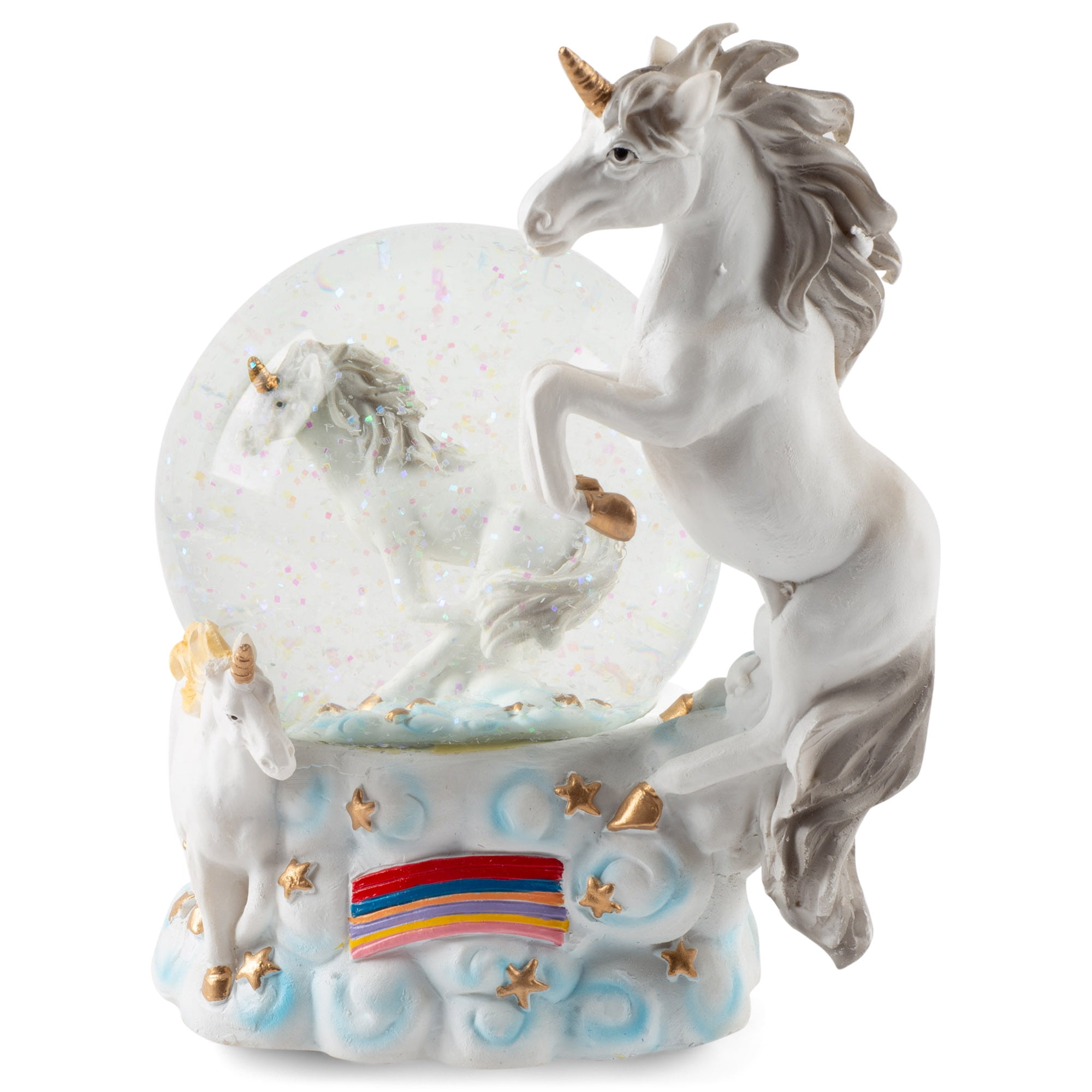 Mystical Unicorns Figurine 100MM Water Globe Plays Tune You Are My